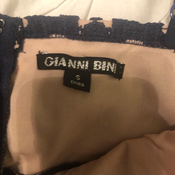 Gianna Bini Blue Laser Cut lace Dress - Picture 3 of 3